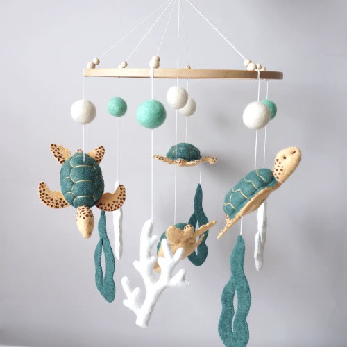 Turtles baby mobile Baby mobile Ocean Sea creatures mobile Nautical nursery mobile Under the Sea Mobile Hanging baby mobile