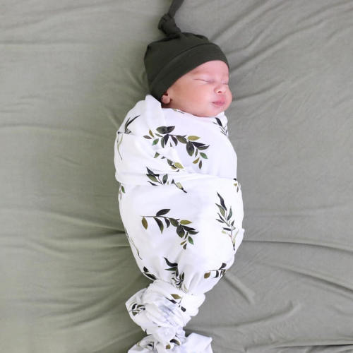 Olive Leaf Oversized Swaddle Blanket