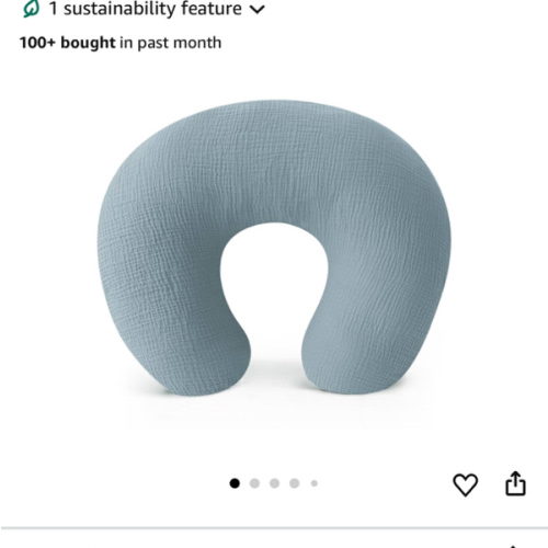 Konssy Muslin Nursing Pillow Covers, 100% Cotton Soft & Adorable Covers for Breastfeeding Pillows, Slipcovers for Newborn Baby Boys & Girls