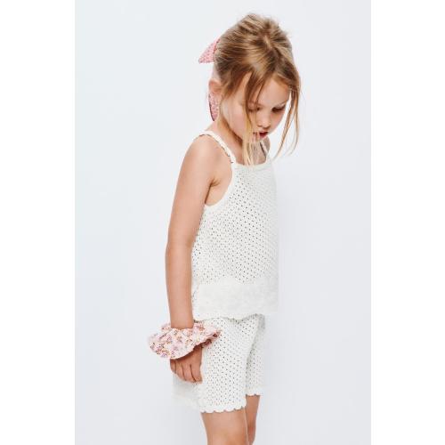 EMBROIDERED KNIT TOP - Ecru | ZARA United States