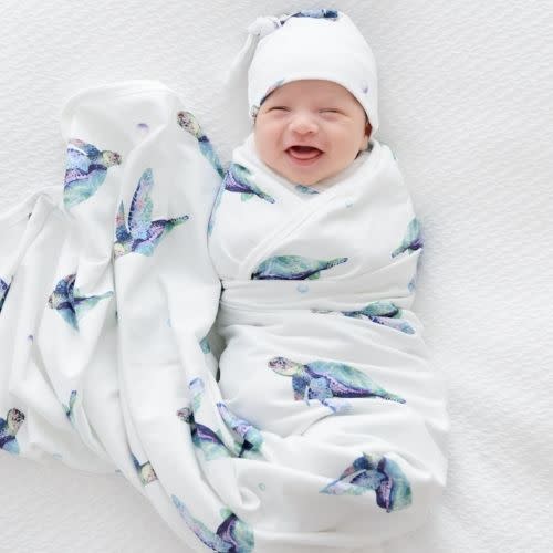 Jersey Swaddle & Beanie | Sea Turtles