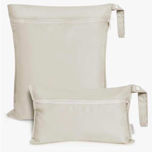 haakaa Wet Dry Bags for Baby, Water Resistant Wet Dry Bag, 2pcs, Beige