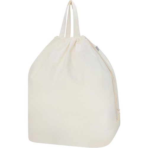 Canvas Laundry Bags with Handles & Rectangular Base, 20"Lx15"Wx27.6"H Extra Large Heavy Duty Laundry Basket Hamper Liner Replacement, Washable Canvas Drawstring Dirty Clothes Bag