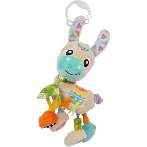 Playgro Sensory Friend Lupe Llama Sensory Toy - Ideal Stroller Toys for 0+ Months Babies to Encourage Grasping with Rattle - Improve Baby Sight & Touch Senses with On-The-Go Fun for Newborn Baby Toys