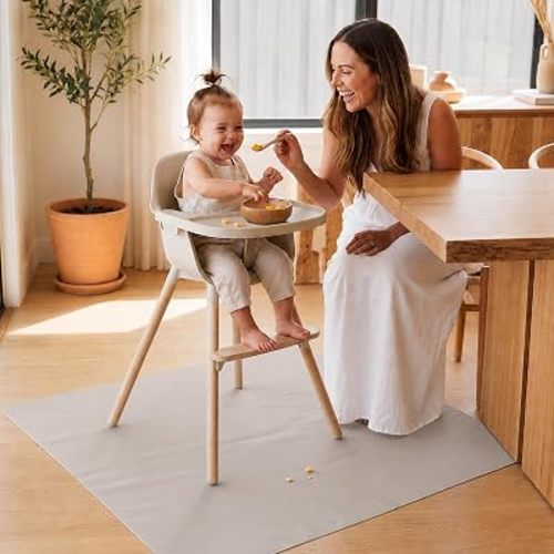 Splat Mat for Under High Chair, Waterproof Washable High Chair Floor Mat