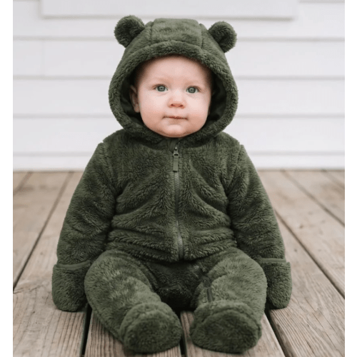 Warm Bear Hood Baby Overall Snowsuit