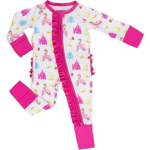 LollyBanks Baby Pajamas, Long Sleeve Baby Romper with 2-Way Zipper, 95% Viscose from Bamboo and 5% Spandex, Infant Sleepers