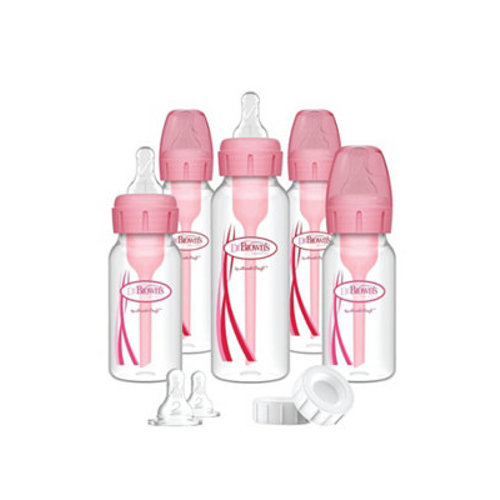 Dr. Brown's 17 Piece Anti-Colic Options+ Baby Bottle Newborn Feeding Set - Pink