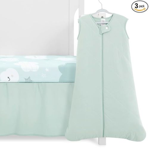 Evolur Dreamer 3 Piece Mini Crib Bedding Set, Machine Washable, Soft and Breathable Toddler Bedding Set, Includes Fitted Sheet, Comfortor and Crib Skirt