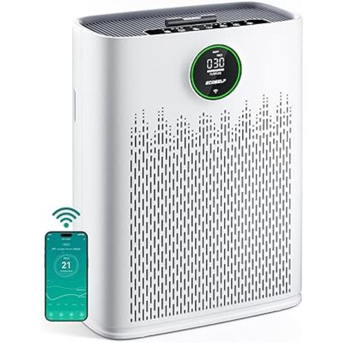 Smart Air Purifier for Home Large Rooms, with WiFi Control, Covers Up to 2400 Ft², Smart Mode, AQI Display, 22dB Sleep Mode & Aromatherapy with 2X-Power Filtration, HAP603WF, Bright White