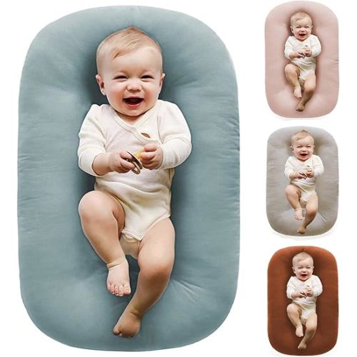 Vicorise Baby Lounger 0-24 Months 100% Cotton Soft & Breathable(Blue)