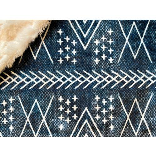 Lovey: AFRICA mudcloth inspired design. Small minky security blanket for baby or toddler. 17 by 17 inch. Navy blue African home decor.