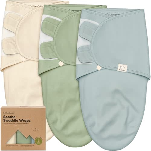 KeaBabies 3-Pack Organic Baby Swaddles for Newborns, Infant (Slate, 0-3M)