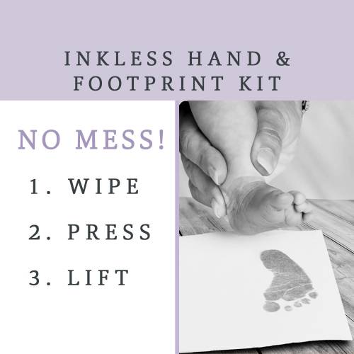 Inkless Handprint and Footprint Kit, No Mess Baby Hand Prints Foot Prints, Includes Magic Wipes, Paper, and Instruction Sheet