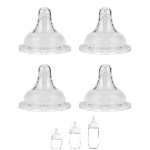 Silicone Nipple for Gulicola Natural Glass Bottle, Large Flow Nipple Level 3, 6 m+, 4 Count