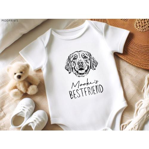 Custom Pet Photo Baby Bodysuit Personalized Infant Bodysuit with Dog or Cat Portrait Custom Baby Gift Clothing Clothes Unique Pet Lover Gift