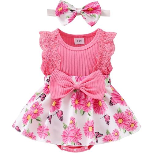 Baby Girl Newborn Lace Romper Dress Sleeveless Summer Outfits 0-12M