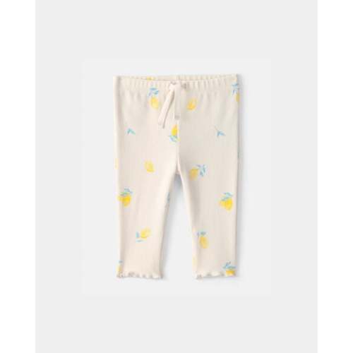 Baby Girl Lemon Rib Pants - Ivory | Carter's