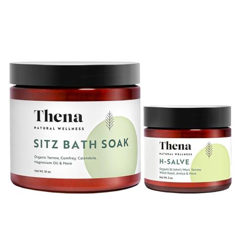 Organic Hemorrhoid Salve & Sitz Bath Soak Bundle – Comprehensive Relief for Hemorrhoids & Postpartum Recovery – Natural Healing & Soothing Comfort