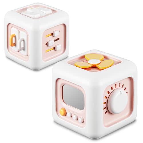 SOCBTNSO Busy Cube, Toys for 1 Year Old Girl Gifts, Montessori for Baby Girl, Travel Toys for Toddlers 1-3, Learning Fine Motor Skills| 1st Birthday Girl Gifts 6 9 12 Months