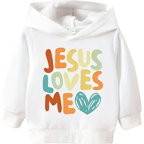Christian Hoodie Jesus Loves Me Birthday Present - Soft - Comfortable - Thin Fabric Perfect for Layering