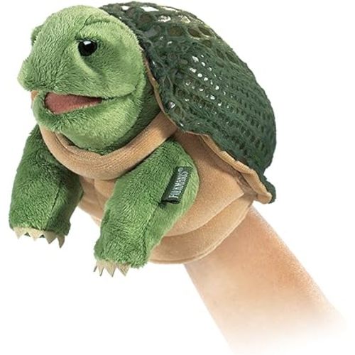 Folkmanis Puppets Little Turtle Hand Puppet, Green