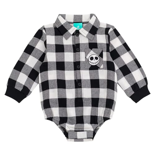 Disney Junior Baby Plaid Flannel Bodysuit Newborn to Infant Sizes (Newborn - 24 Months)