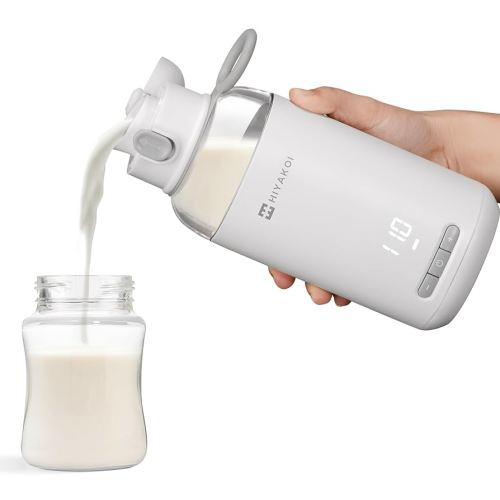 Portable Water and Milk Warmer, HIYAKOI Bottle Warmer On The Go Fast Heating for Baby Formula Breastmilk Cordless, Baby-Safe Tritan Material, 6 Hour Keep Warm, 9oz