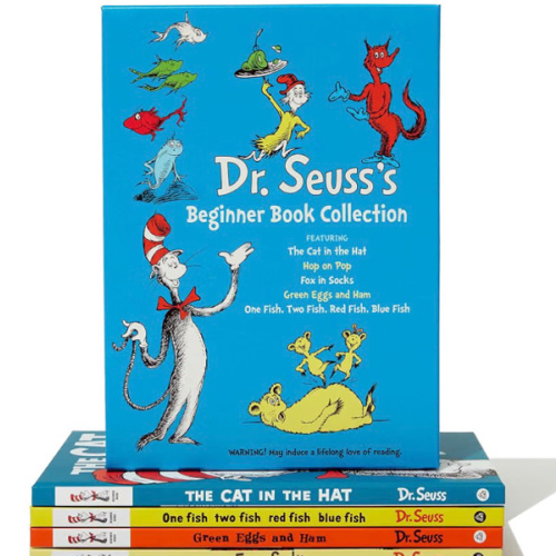 Dr. Seuss's Beginner Book Boxed Set Collection: The Cat in the Hat; One Fish Two Fish Red Fish Blue Fish; Green Eggs and Ham; Hop on Pop; Fox in Socks