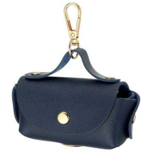Unique Bargains Leather Durable Portable Pet Waste Bag Holder Pet Waste Disposal Bags Navy Blue