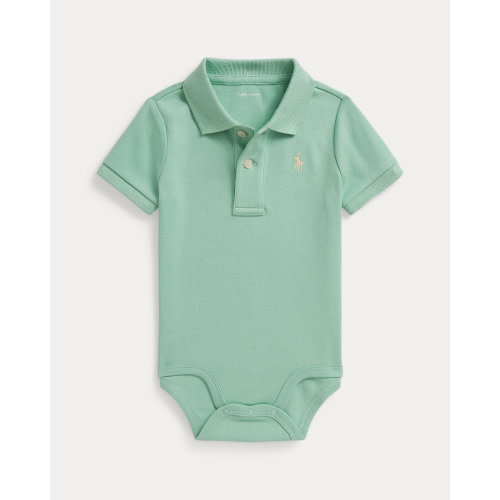 Soft Cotton Polo Bodysuit | Ralph Lauren - White
