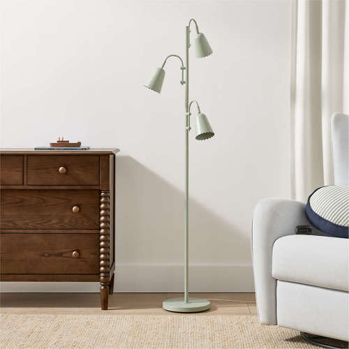 Sadie Scalloped Sage Kids Floor Lamp