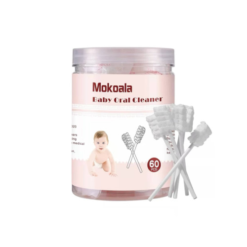 60Pcs Baby Tongue Cleaner, Baby Toothbrush, Disposable Infant Mouth Cleaner, Soft Gauze Toohthbrush Toddler Oral Cleaning Stick Dental Care for 0-36 Month Newborn