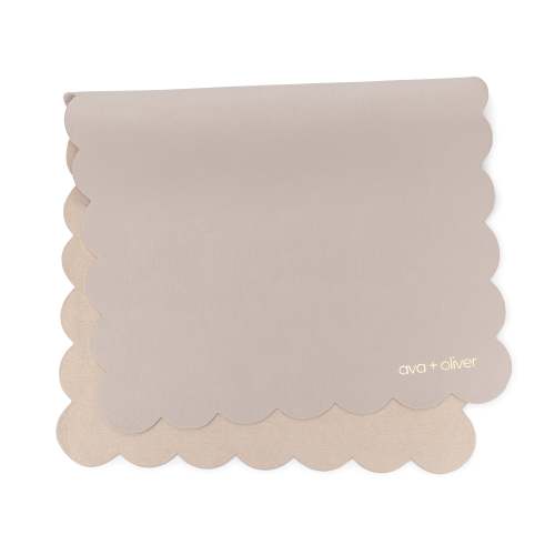 Vegan Leather Changing Mat | Grey Scallop – Ava & Oliver