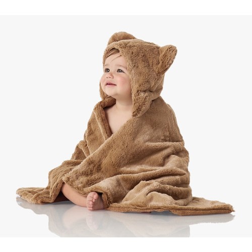 Faux Fur Animal Baby Hooded Towels