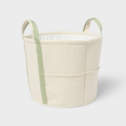 Large Canvas with Green Handle Kids' Toy Storage Bin - Pillowfort™