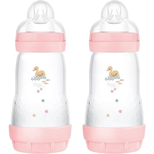 MAM Easy Start Anti-Colic Baby Bottle 2 Months Silicone Teat SkinSoftTM 2 Months 260ml Pink
