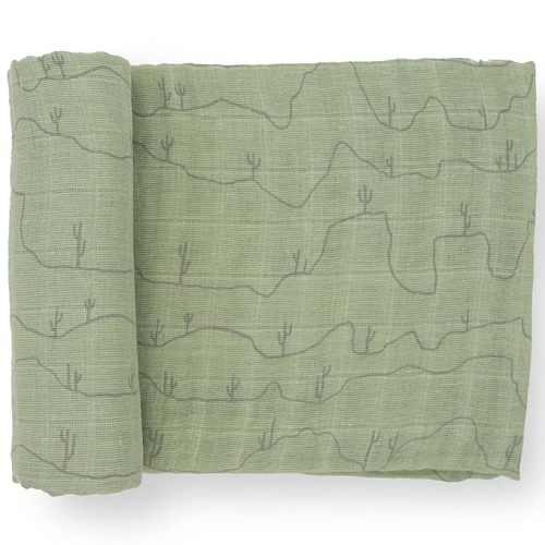 Little Unicorn Premium Cotton Swaddle Baby Blanket | Breathable Fabric | for swaddling, Play, Nursing & More (Cactus Lines)