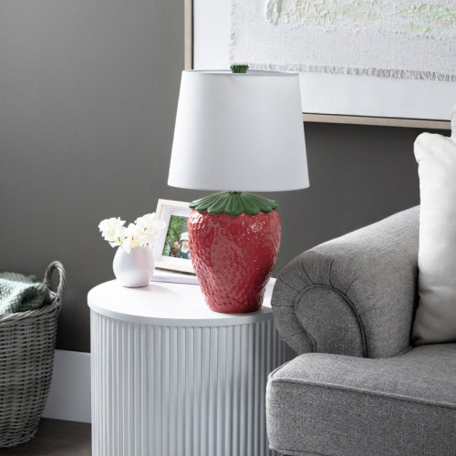 August Grove® 19.75"H Strawberry Table Lamp With Shade | Wayfair