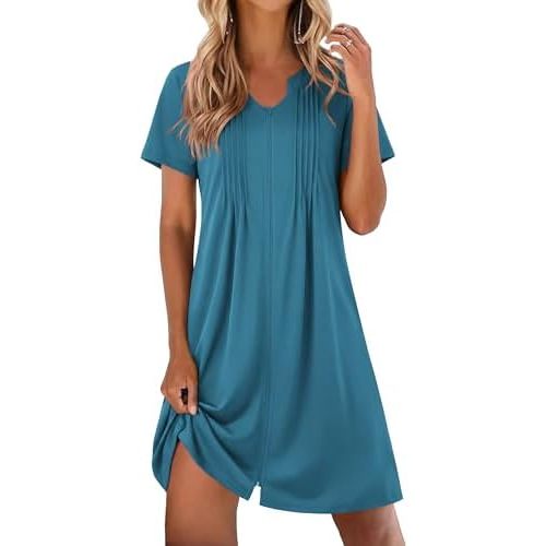 EKOUAER Women Zipper Robes Short Bathrobe Lightweight Mumu Duster House Coat with Pockets Soft Moo Moo Nightgown