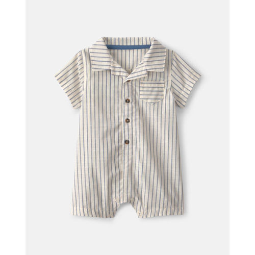 12 Month Baby Boy Sailor Stripe Romper - Cream/Blue | Carter's
