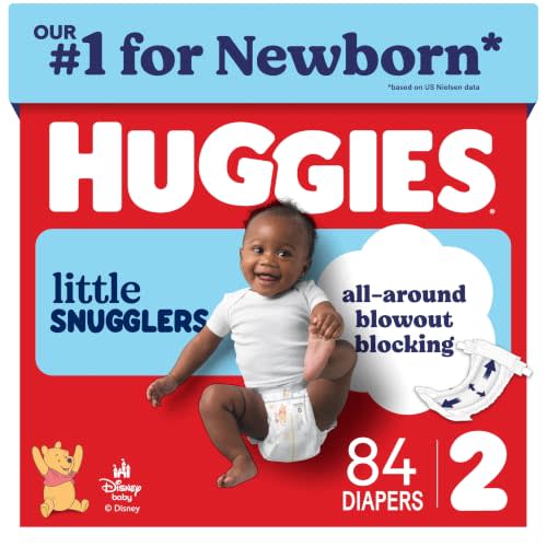 Huggies Little Snugglers Diapers Size 2, 84 Count | Blowout Protection, Leakproof Protection, Luxury Softness, FastAbsorb System, Hypoallergenic, Fragrance Free