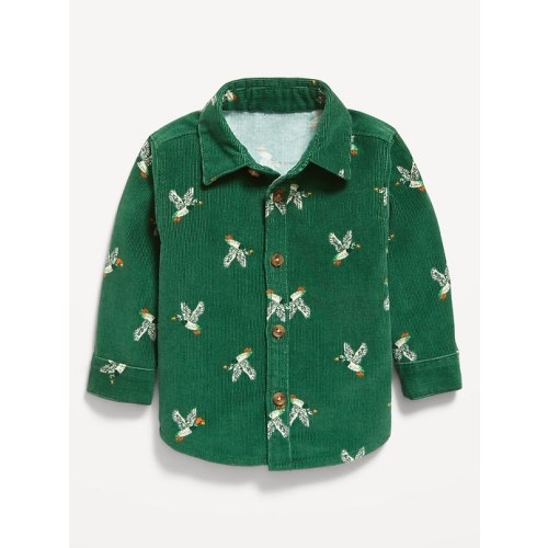 Printed Long-Sleeve Corduroy Shirt for Baby