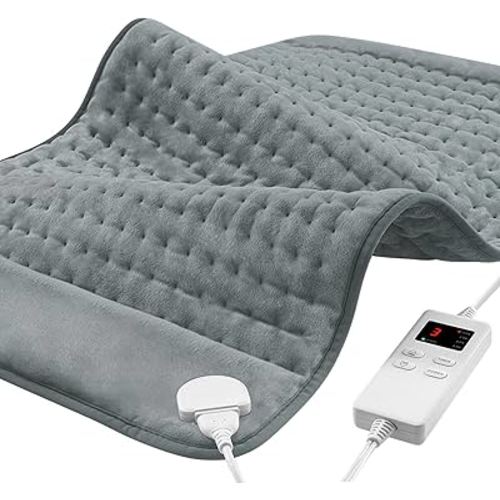 12"x24" Heating Pad, Electric Heating Pads for Neck and Shoulders and Back Pain Cramps Relief, Portable Heating Pad Birthday Christmas Gifts for Women, Men, Wife, Dad