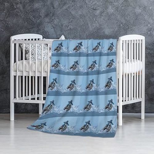 Motocross Dirt Bike Baby Blanket Gifts Super Soft Swaddle Newborn Cozy Baby Receiving Blanket Stroller Throw Blanket 40x30 in for Puppy