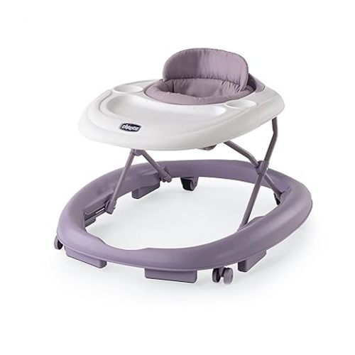 Chicco Mod Walker Foldable Infant Walker, 3 Height Adjustments, BPA-Free Tray with 2 Cup Holders, Brake Pads, for Children up to 26 lbs., Space-Saving Compact Fold, Lavender/Purple