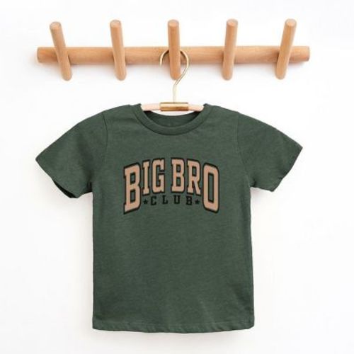 The Juniper Shop Big Bro Club Stars Toddler Short Sleeve Tee - 4T - Heather Forest
