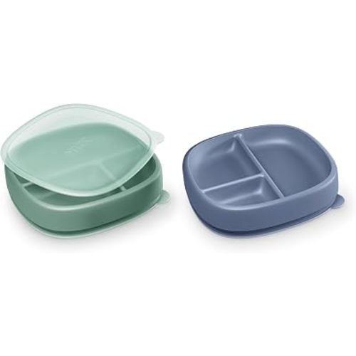 NUK First Choice Suction Plates and Lids, 2 Pack