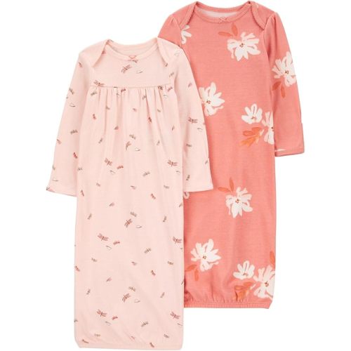Carter's Baby Girls' 2-Pack Babysoft Sleeper Gowns