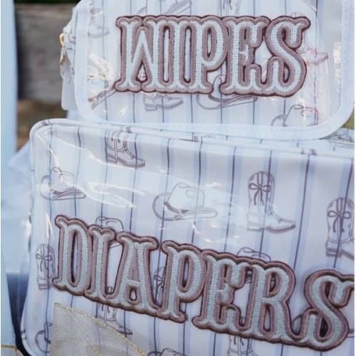 Diapers + Wipes Western Blues Clear Coat - Bundle
